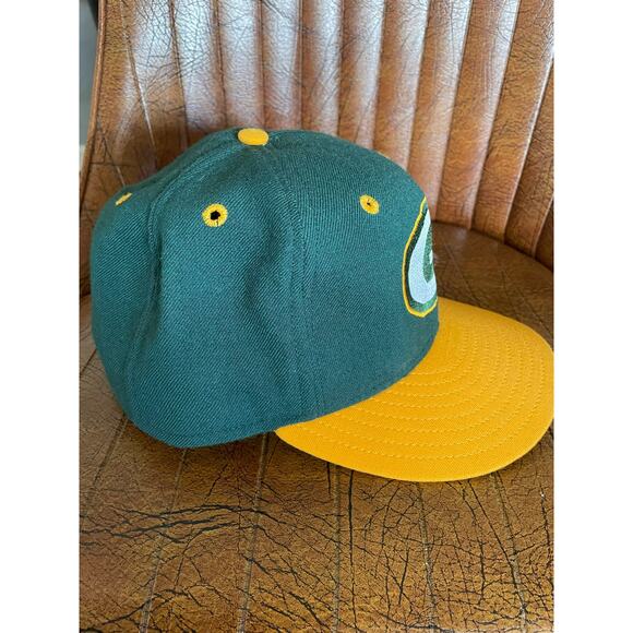 VTG NFL Greenbay Packers New Era USA Made 100% Wool 7 3/8 Fitted Green Hat - Picture 7 of 10
